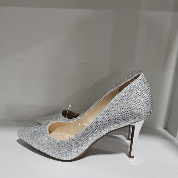 jessica simpson lindiza rhinestones sparkly silver heels new size 8 - Picture 10 of 10
